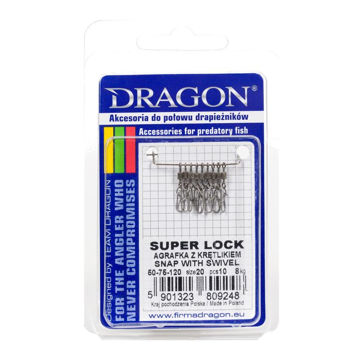 Dragon Super Lock 10 kusů stříbrných zavíracích špendlíků PDF-50-75-120 2