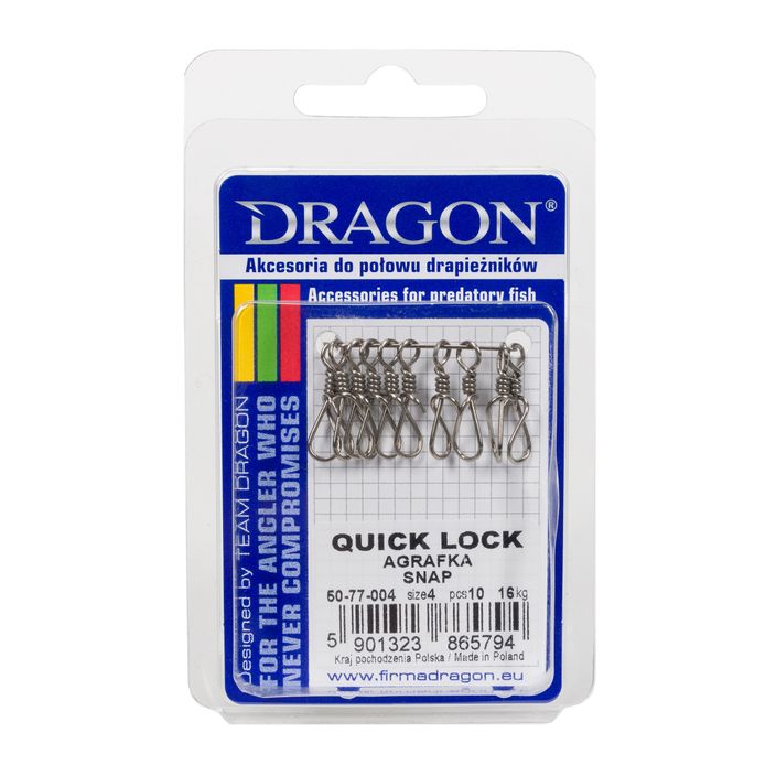 Spínací špendlíky Dragon Quick Lock 10 ks stříbrné PDF-50-77-004 2