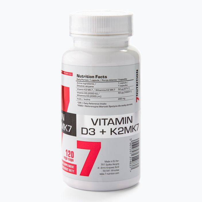Vitamin D3+K2 MK7 7Nutrition komplex vitamínů 120 kapslí 7Nu000443 3