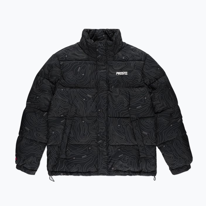 Péřová zimní bunda pánská PROSTO Puff Pattern černá KL222MOUT1052
