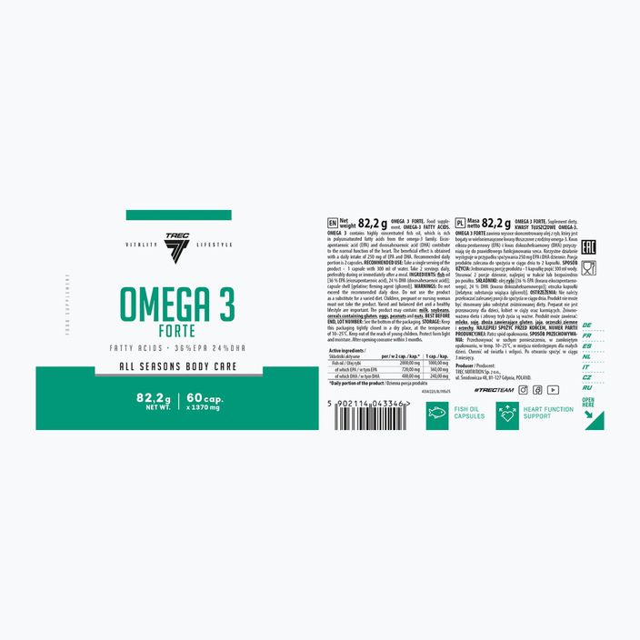Omega-3 Forte Trec Vitality 60 kapslí 2