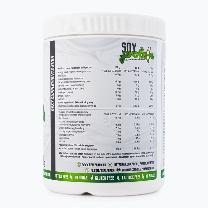 Sójový protein Real Pharm Soy Protein 600g jahoda 715319 2