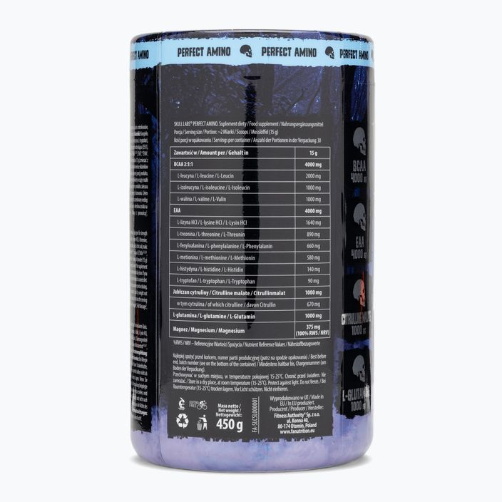 Aminokyseliny Fitness Authority Skull Labs Perfect Amino 450 g blackberry/pineapple 2