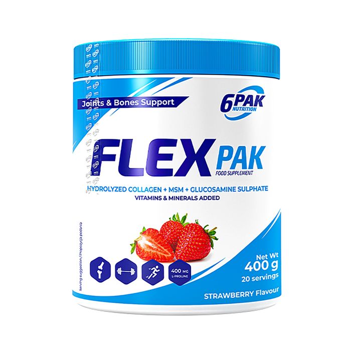 Doplněk stravy 6PAK Flex Pak 400 g jahoda 2