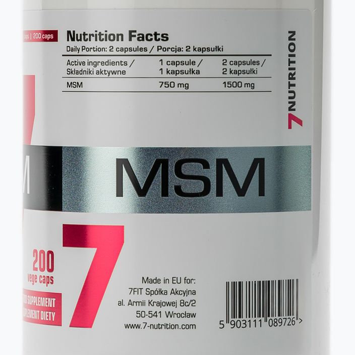 MSM 7Nutrition 750mg  kloubní výživa 200 kapslí 7Nu000139 3