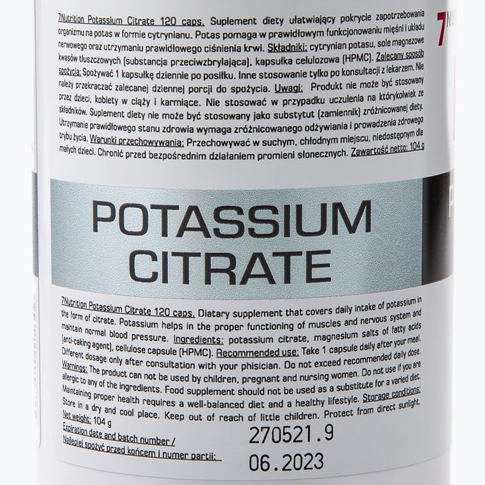Potassium 7Nutrition draslík 120 kapslí 7Nu000425 2
