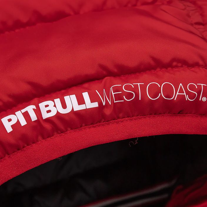 Pánská zimní bunda Pitbull West Coast s kapucí Seacoast červená 7