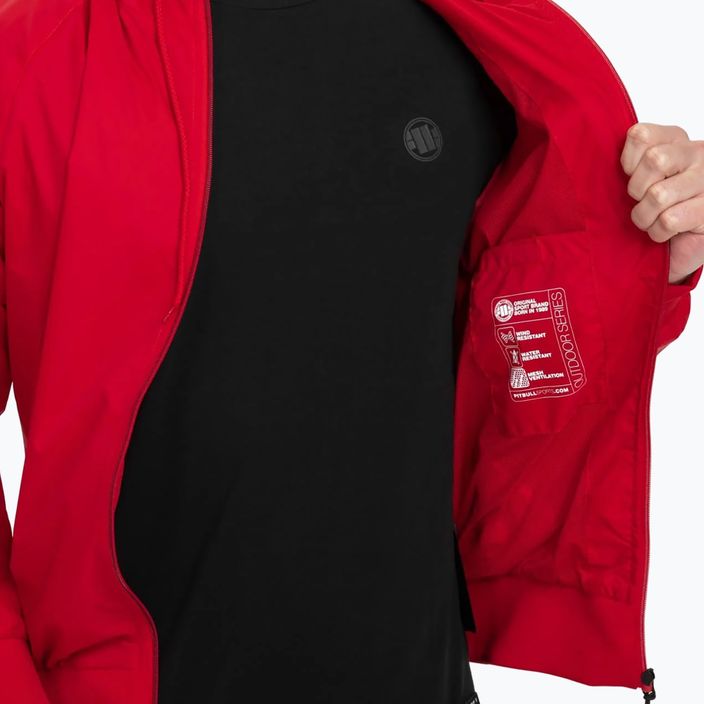 Pánská nylonová bunda Pitbull West Coast Athletic s kapucí červená 3