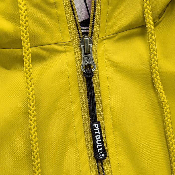 Pánská nylonová bunda Pitbull West Coast Athletic s kapucí žlutá 3