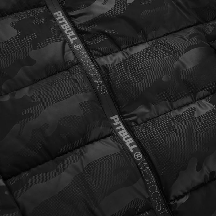 Pánská zimní bunda Pitbull Airway 5 s kapucí, celá černá camo 9