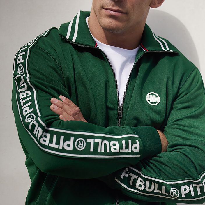Pánská tepláková bunda Pitbull West Coast Tape Logo Terry Group zelená 5
