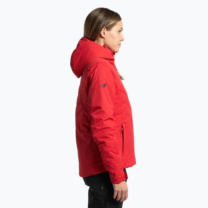 Dámská lyžařská bunda 4F červená H4Z21-KUDN003 3