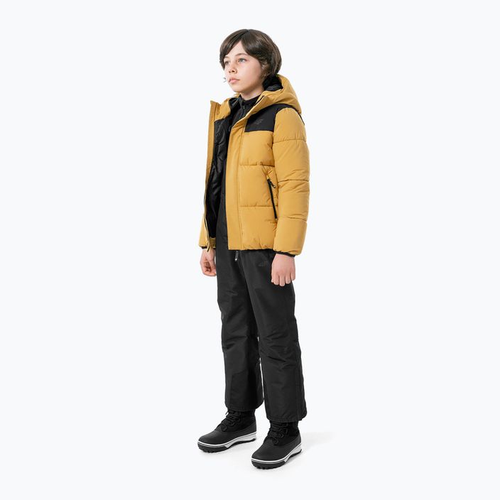 Dětská péřová bunda 4F žlutá HJZ22-JKUMP004 2
