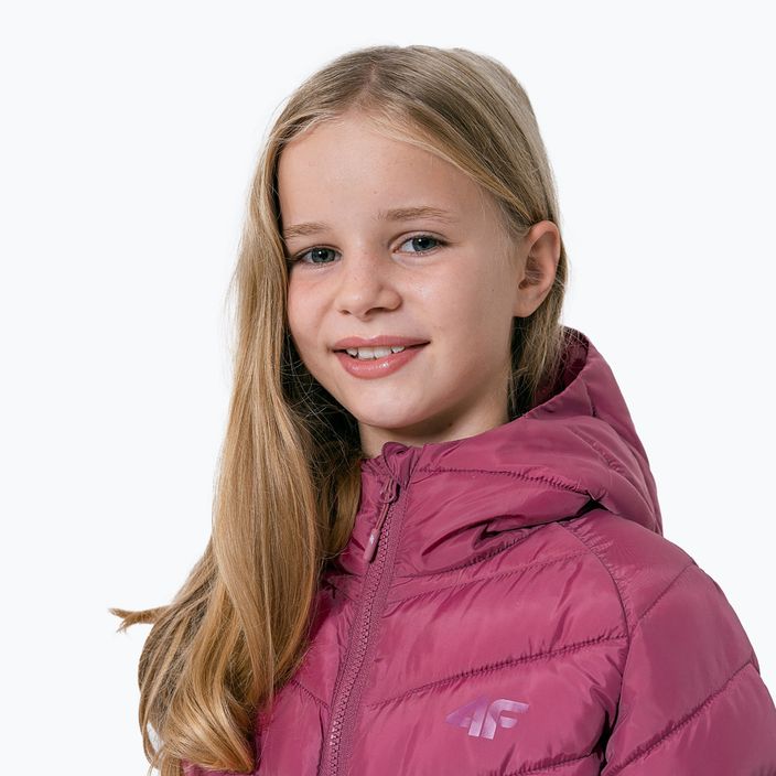 Dětská péřová bunda 4F růžová HJZ22-JKUDP003 2