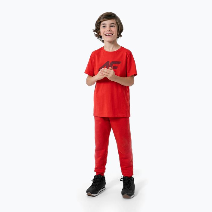 Dětské tričko 4F HJZ22-JTSM002 červené 2