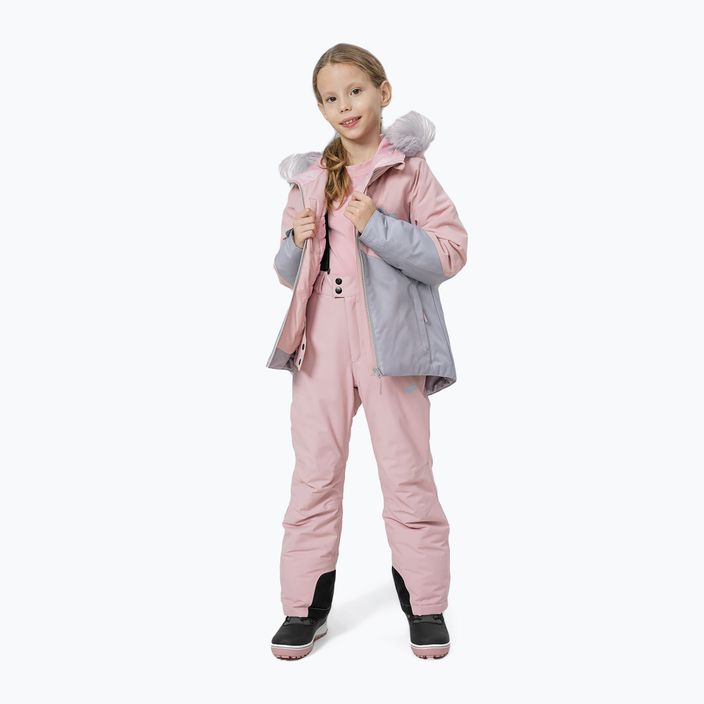Dětská lyžařská bunda 4F růžová HJZ22-JKUDN003 2