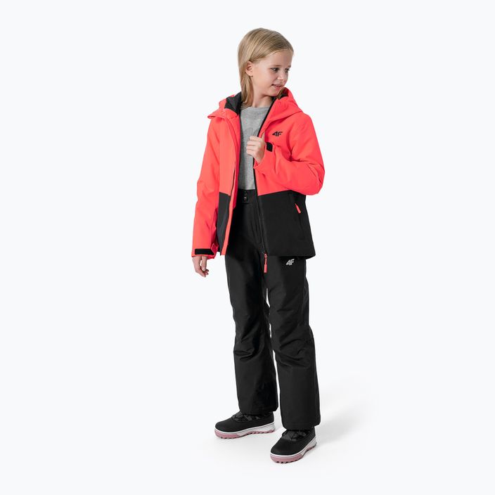 Dětská lyžařská bunda 4F růžová HJZ22-JKUDN001 2