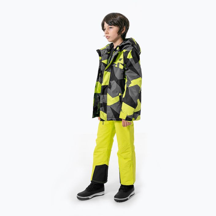 Dětská lyžařská bunda 4F černožlutá HJZ22-JKUMN002 2