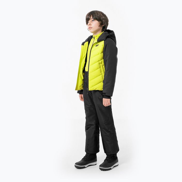 Dětská lyžařská bunda 4F JKUMN003 černo-zelená HJZ22-JKUMN003 2