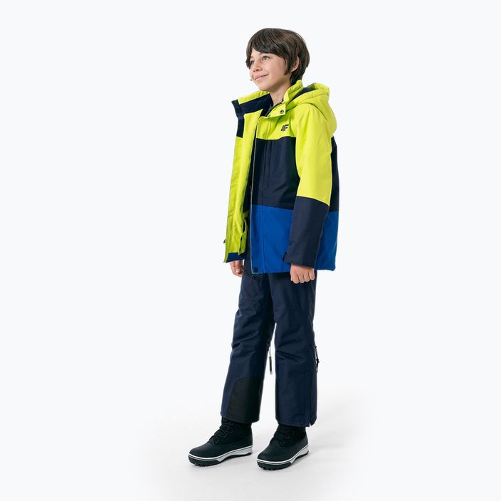 Dětská lyžařská bunda 4F zeleno-modrá HJZ22-JKUMN004 2