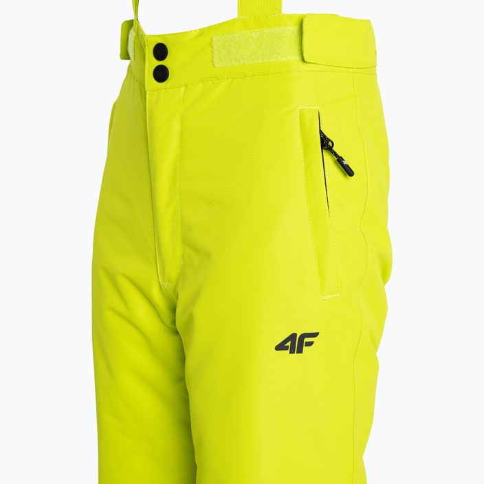 Dětské lyžařské kalhoty 4F žluté HJZ22-JSPMN001 5