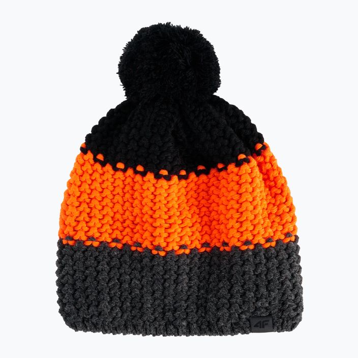 Dětská zimní čepice 4F černo-oranžová HJZ22-JCAM006 5