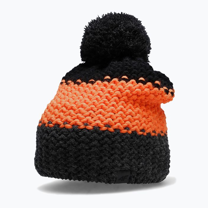 Dětská zimní čepice 4F černo-oranžová HJZ22-JCAM006 6