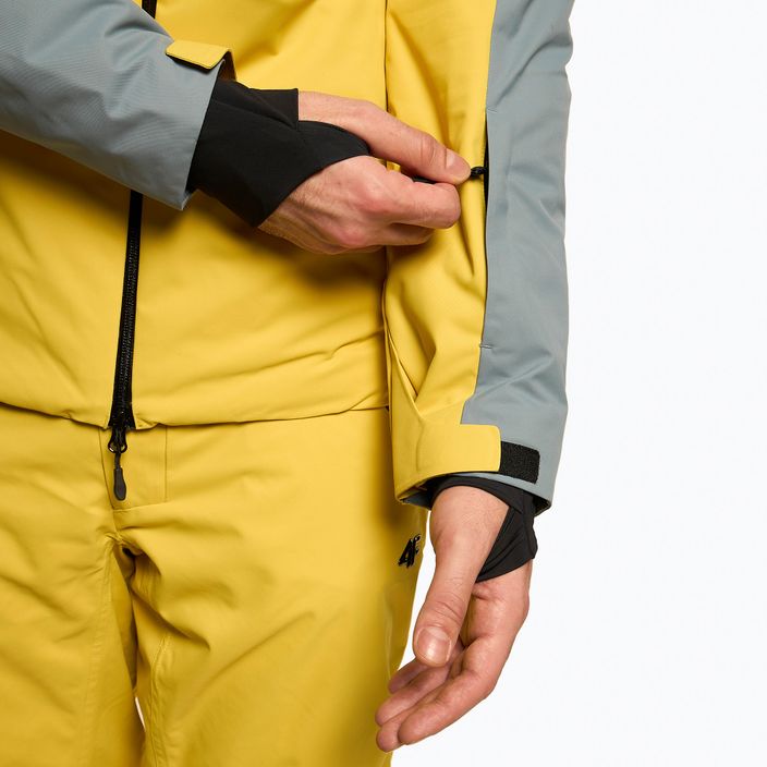 Pánská lyžařská bunda 4F šedo-žlutá H4Z22-KUMN011 6