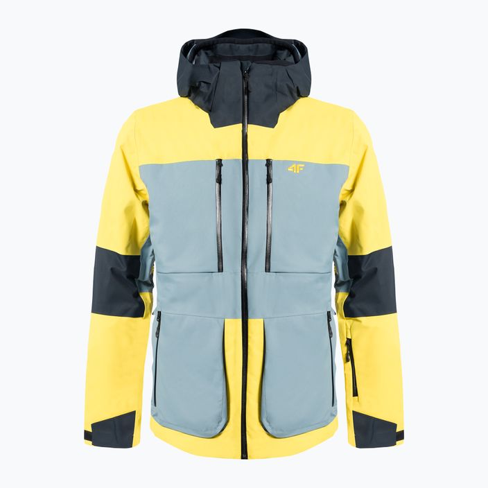 Pánská lyžařská bunda 4F žluto-šedá H4Z22-KUMN012 7