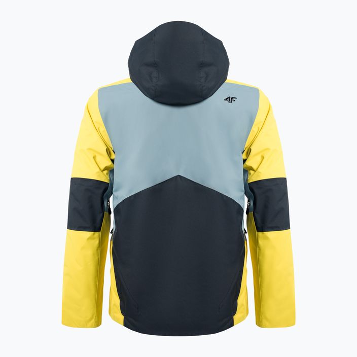 Pánská lyžařská bunda 4F žluto-šedá H4Z22-KUMN012 8