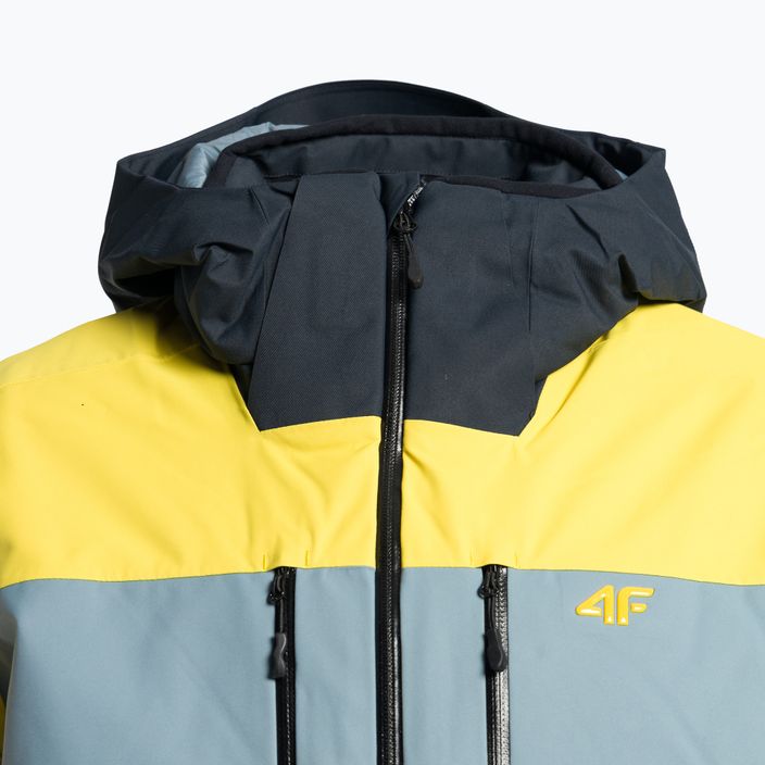 Pánská lyžařská bunda 4F žluto-šedá H4Z22-KUMN012 13