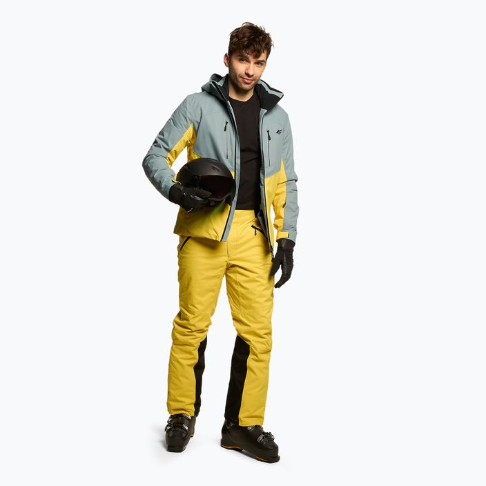 Pánské lyžařské kalhoty 4F žluté H4Z22-SPMN006 2