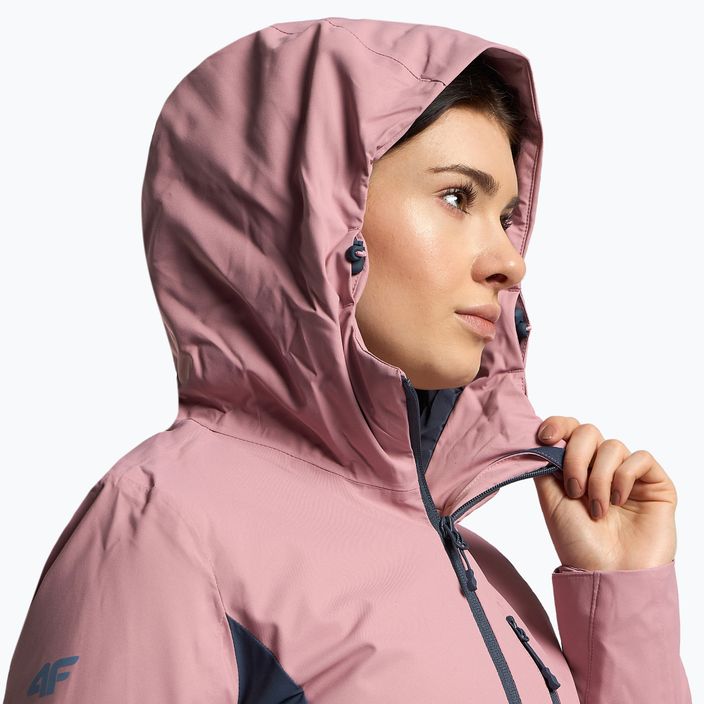 Dámská lyžařská bunda 4F růžová H4Z22-KUDN002 4