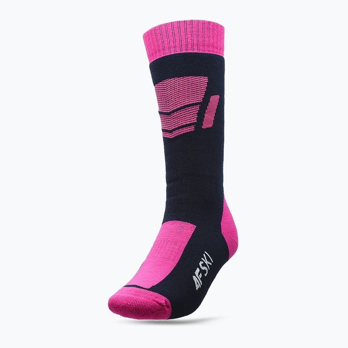 Dětské lyžařské ponožky 4F F028 tmavě modré a růžové 4FJAW22UFSOF028 6