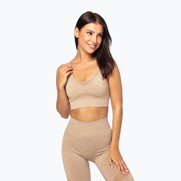 Fitness podprsenka Carpatree Vibe Seamless beige melange