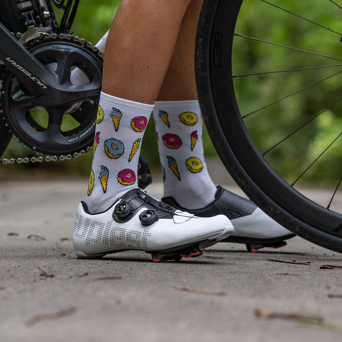 LUXA Donuts cyklistické ponožky bílé LUAMSDS 5