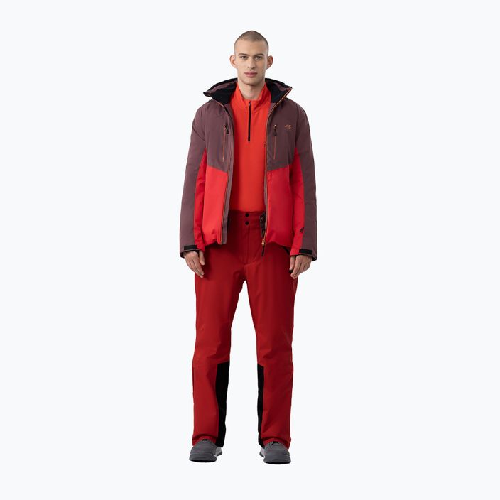 Pánské lyžařské kalhoty 4F M343 tmavě červené