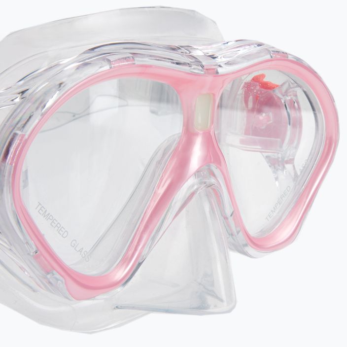Dětský šnorchlovací set  AQUASTIC Maska + Ploutve - Šnorchl růžový MSFK-01SR 16