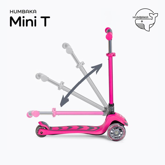 HUMBAKA Mini T dětská tříkolová koloběžka růžová HBK-S6T 3