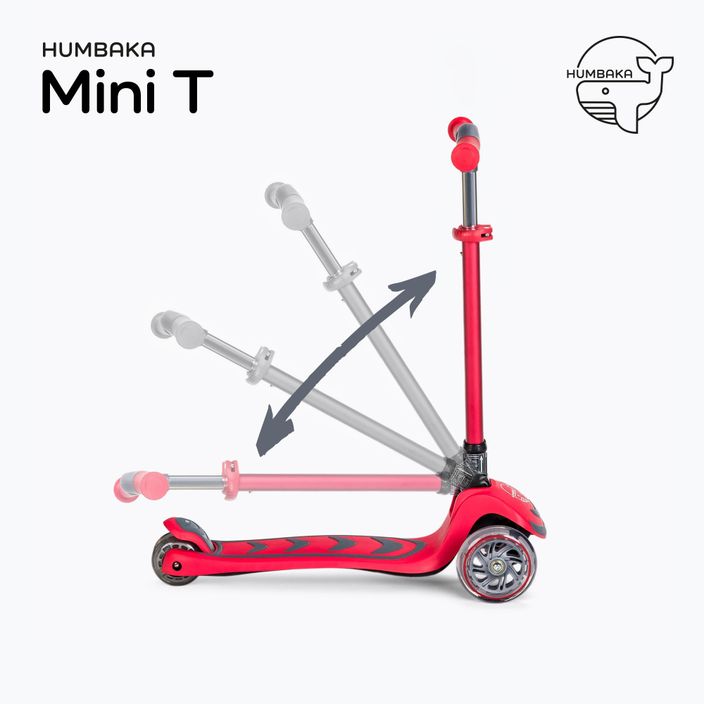 HUMBAKA Mini T dětská tříkolová koloběžka červená HBK-S6T 3
