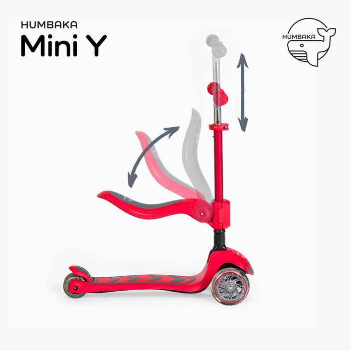 HUMBAKA Mini Y dětská tříkolová koloběžka červená HBK-S6Y 3