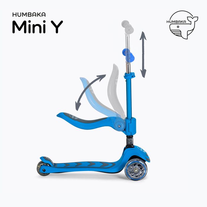 Dětská tříkolka koloběžka HUMBAKA Mini Y modrá HBK-S6Y 3