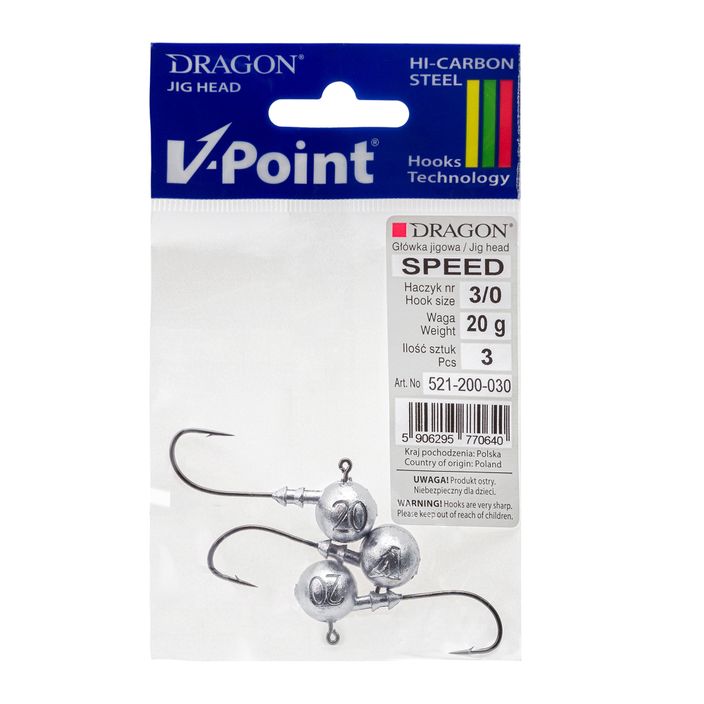 Dragon V-Point Speed 20g 3ks jigové hlavy černé PDF-521-200-030 2