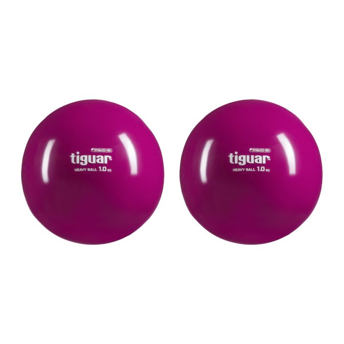 Posilovací míče tiguar Heavyball 2 ks. fialové TI-PHB010 2
