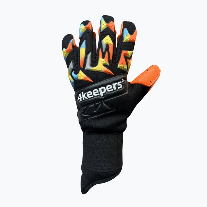 Dětské brankářské rukavice 4Keepers Equip Flame Nc Jr černo-oranžové EQUIPFLNCJR 4