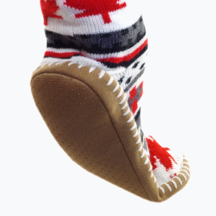 Vyhřívané pantofle s ponožkami  Glovii GOB bílé/červené/šedé 3