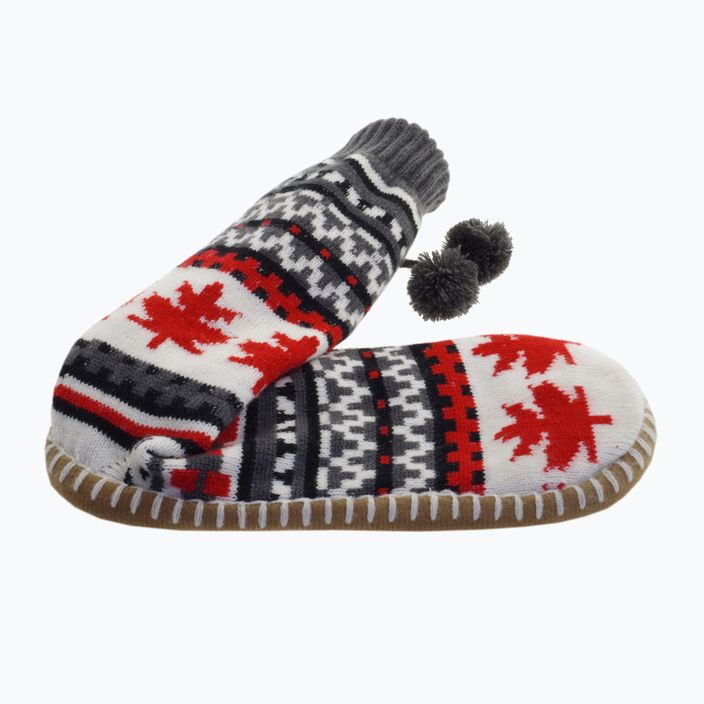Vyhřívané pantofle s ponožkami  Glovii GOB bílé/červené/šedé 4
