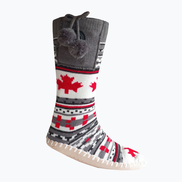 Vyhřívané pantofle s ponožkami  Glovii GQ4 bílé/červené/šedé