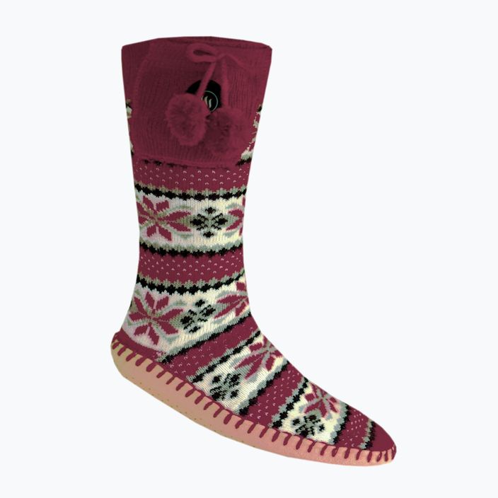 Vyhřívané pantofle s ponožkami  Glovii GQ5 bílé/červené/šedé
