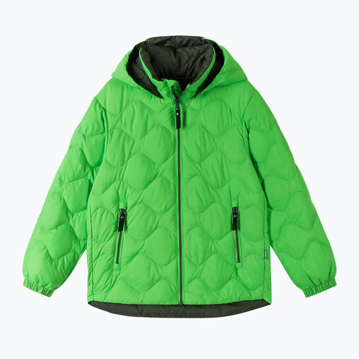 Dětská péřová bunda Reima Fossila neonově zelená 2